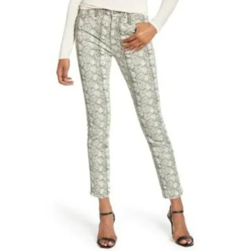 AG Adriano Goldschmied Women's Jeans The Mari High Rise Straight Snake Print 29